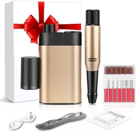 Elektrická brúska na nechty, bezdrôtová, zlatá farba