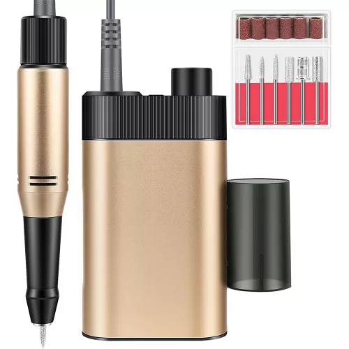 Elektrická brúska na nechty, bezdrôtová, zlatá farba