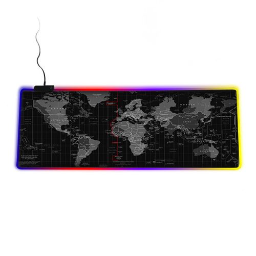 Yelandar RGB LED osvetlená mapa sveta Herná podložka pod myš veľká 80 x 30 cm