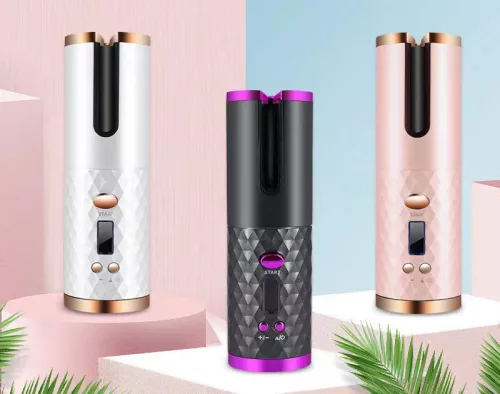 Bezdrôtová keramická kulma, automatická, nastaviteľná teplota 150-200C