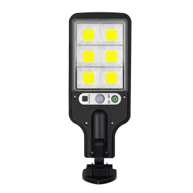   Vonkajšie, vodotesné 120-wattové solárne nástenné svietidlo s detektorom svetla a pohybu.