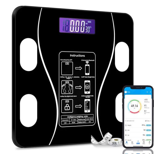 Inteligentná váha Meranie indexu telesnej hmotnosti BMI, percenta telesného tuku a množstvo ďalších funkcií.