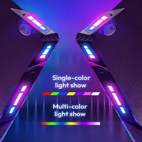   Dowinx RGB herný stôl 140×60 cm – čierny, s držiakom na pohár, držiakom na slúchadlá a diaľkovým ovládaním - výhodná cena