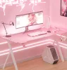 Dowinx RGB Gamer számítógépasztal, 120x60 cm, pink- Pohártartó, fejhallgató tartó, távirányító