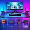 Dowinx RGB Gamer számítógépasztal, 120x60 cm, fekete- Pohártartó, fejhallgató tartó, távirányító