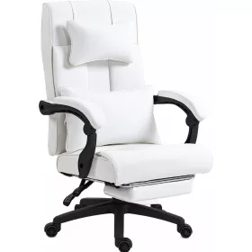  Dowinx Vezetői szék, fehér - Lábtartóval, állítható derék- és fejtámasszal