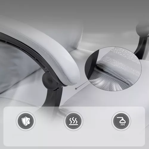 Dowinx Vezetői szék, szürke - Lábtartóval, állítható derék- és fejtámasszal