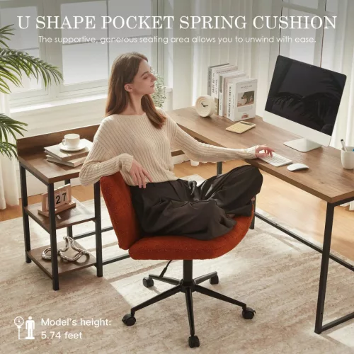 Dowinx széles ülőfelületű állítható forgószék, sárgás-barna