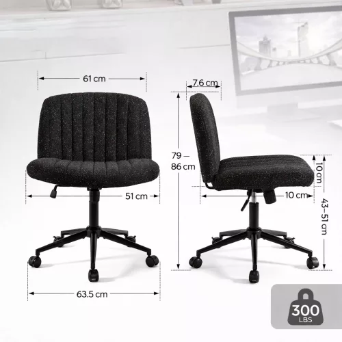 Dowinx széles ülőfelületű állítható forgószék, fekete