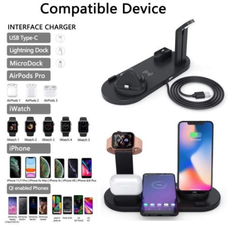 Namvi Multifunkčná nabíjacia stanica pre iPhone, Iwatch, airpods