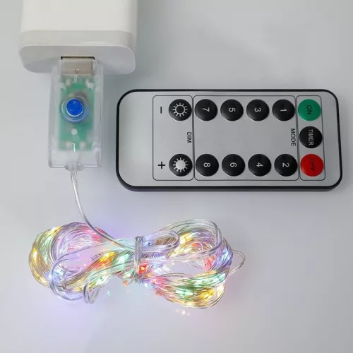 Vianočná girlanda s LED svetlami s diaľkovým ovládaním AlphaOne Usb, 10 metrov.