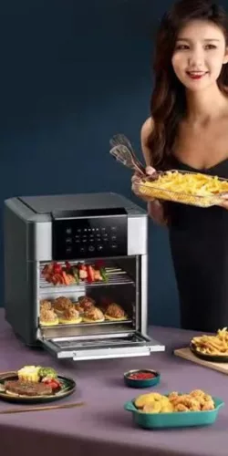 Nová riadková XXL (12L) Digitálny displej Konvekčná rúra sivá