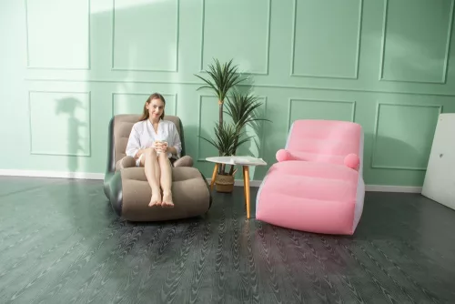 Homeland nafukovací kreslo Káva farba