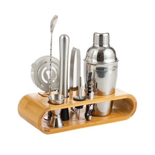 Bambo 700ml koktélkészítő készlet, bambusz állvánnyalBambo 700ml koktélový set s bambusovým stojanom