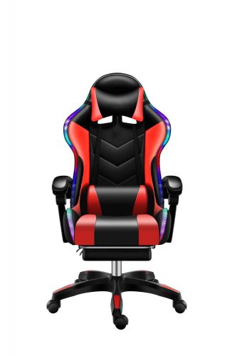 Likeregal 920 LED herný stolček s opierkou na nohy, červený