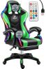 Stolička pre hráčov Likeregal 920 LED so stojanom na nohy, zelená