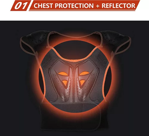 Detský motocyklový chránič hrude Oranžová M
