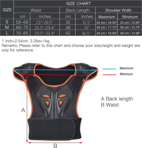 Detský motocyklový chránič hrude Oranžová M