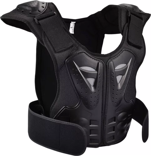 Detská motoristická ochranná vesta Čierna M