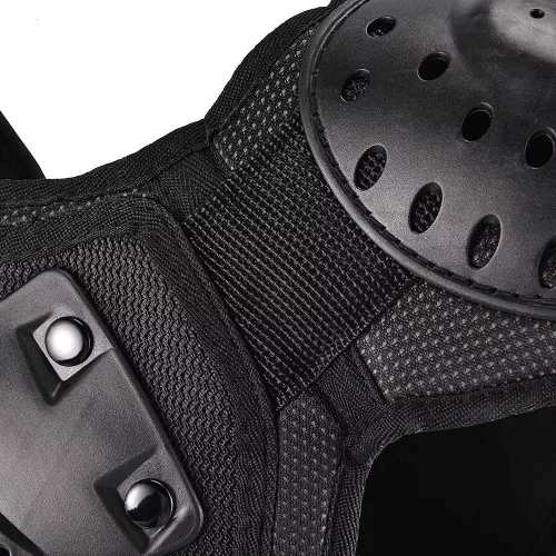 Detská motoristická ochranná vesta Čierna M