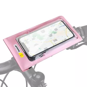 Vodotesný držiak na telefón na bicykel, ružový