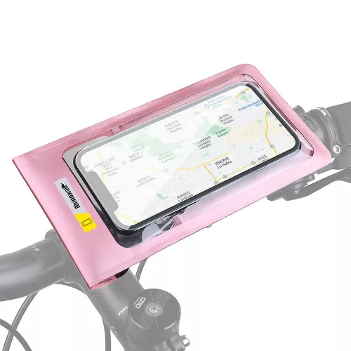Odolný držiak na bicykel na telefón ružový