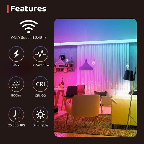 V bunke je text:4 ks Teckin SB50 inteligentné žiarovky