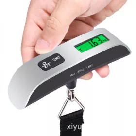  Elektronická ručná váha, LCD displej, nosnosť maximálne 50 kg, s upevňovacím popruhom