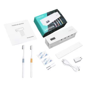   Sterilizátor zubných kefiek MECO Eleverde UV Touch White so 4 držiakmi na zubné kefky