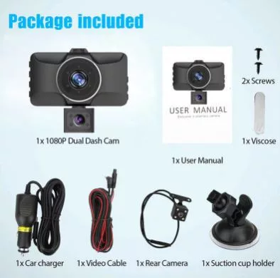 Dvojitá šošovková autokamera s cúvacou kamerou X-8 - otočná o 360 stupňov