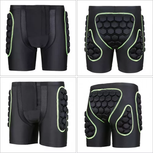 Čierno-zelené motorkárske chránič nohavice pre mužov, M