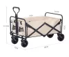 Skladací ručný vozík béžovej farby, 5-palcové kolesá.