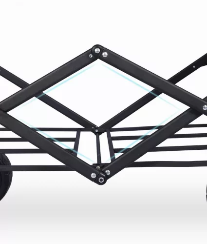 Skladací ručný vozík béžovej farby, 5-palcové kolesá.