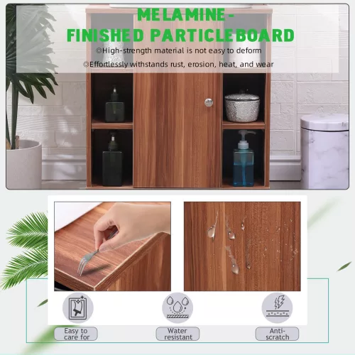 Hnedá kúpeľňová skrinka pod umývadlom, komoda