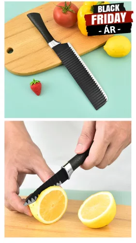 6-dielna sada kuchynských nožov - čierna