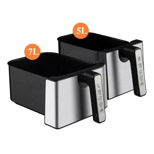 V bunke je 12-litrový inteligentný digitálny air fryer - 2 košíky + darčeková kuchárka.