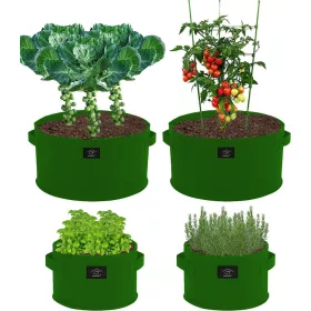 Kvetináč Laxllent Textil 2 veľké 2 malé zelené