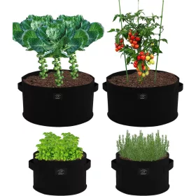 Kvetináč Laxllent Textil 2 veľké 2 malé čierna farba