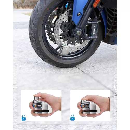 Motocykel, bicykel kotúčová brzda zámok, 120 dB alarm