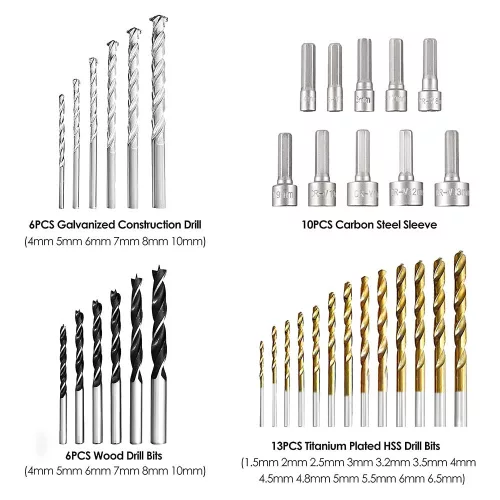 Súprava 111 ks vrtákov a skrutiek