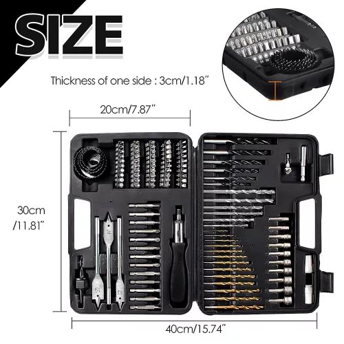 Súprava 111 ks vrtákov a skrutiek