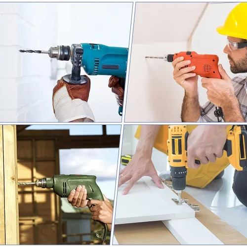 V bunke je text: Sada 246 kusov vrtákov a skrutkovacích hrotov Anji Depot.