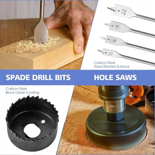V bunke je text: Sada 246 kusov vrtákov a skrutkovacích hrotov Anji Depot.