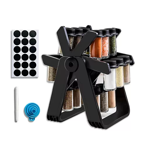 Otočná kuchynská polica s 18 dózami na korenie