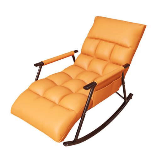 Relaxačná hojdacia stolička v oranžovej farbe