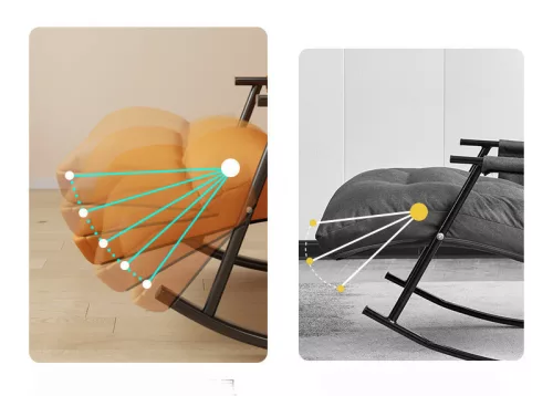 Relaxačná hojdacia stolička v oranžovej farbe