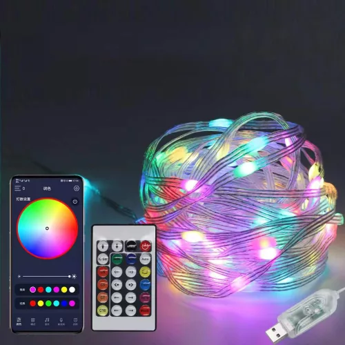 10 metrový vianočný svetelný reťazec - aplikácia + diaľkové ovládanie