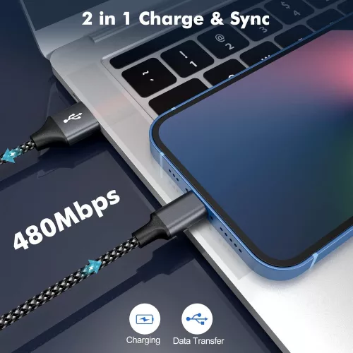 Amoner 6-dielny súprava káblov pre iPhone pre iOS