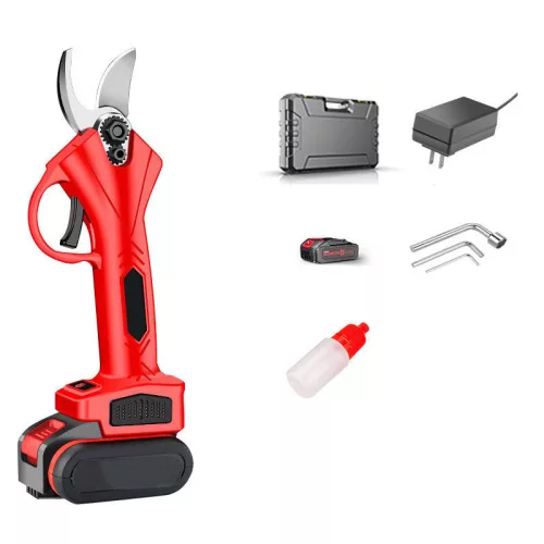Akumulátorový extra silný záhradný nožnice, červené