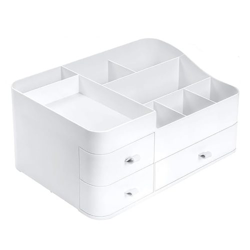 Kozmetický a kozmetický úložný box s zásuvkami – praktický organizér do kúpeľne a spálne.